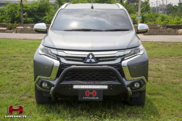 HAMER CYCLONE SERIES NUDGE BAR (WHITE LIGHT) IN BLACK FOR MITSUBISHI PAJERO SPORT 2016-2019