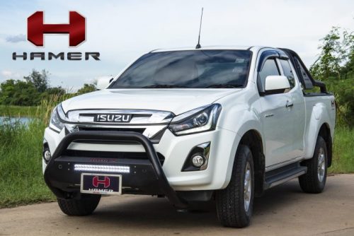 HAMER CYCLONE SERIES NUDGE BAR (WHITE LIGHT) IN BLACK FOR ISUZU D-MAX 2017-2019