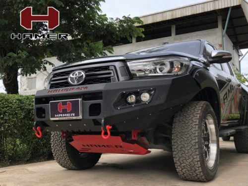 HAMER M-SERIES BULL BAR ( DOUBLE LIGHTS ) IN BLACK FOR HILUX REVO ROCCO 2018-2019