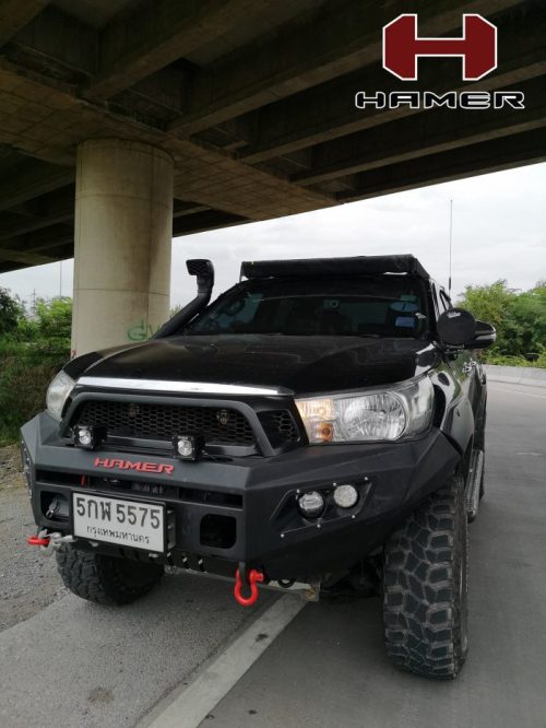 HAMER M-SERIES BULL BAR ( DOUBLE LIGHTS ) IN BLACK FOR HILUX REVO 2015-2017