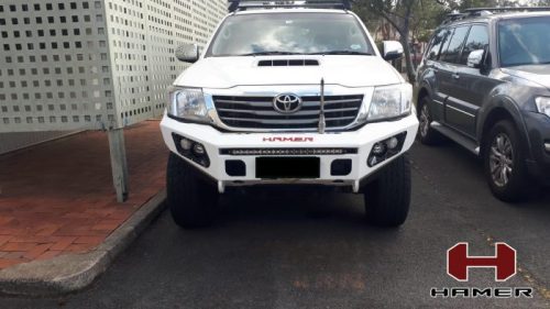 HAMER M-SERIES BULL BAR ( DOUBLE LIGHTS ) IN BLACK FOR HILUX VIGO CHAMP 2012-2014