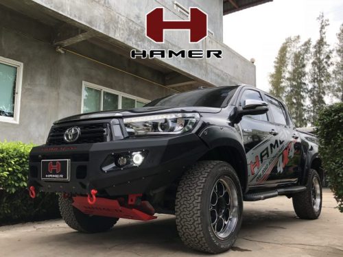 HAMER M-SERIES BULL BAR ( DOUBLE LIGHTS ) IN BLACK FOR HILUX REVO ROCCO 2018-2019