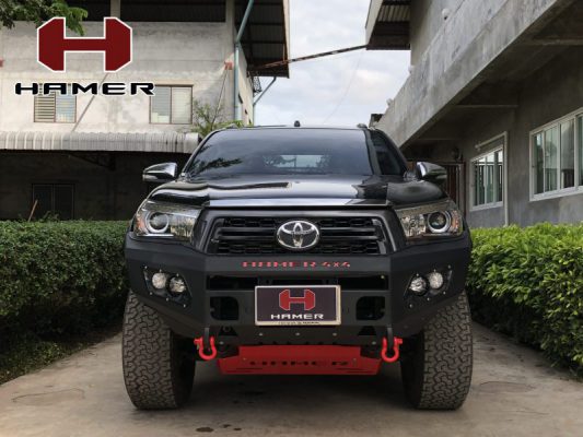 HAMER M-SERIES BULL BAR ( DOUBLE LIGHTS ) IN BLACK FOR HILUX REVO ROCCO 2018-2019