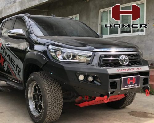 HAMER M-SERIES BULL BAR ( DOUBLE LIGHTS ) IN BLACK FOR HILUX REVO ROCCO 2018-2019