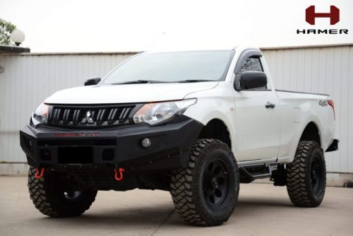 HAMER M-SERIES BULL BAR ( SINGLE LIGHT ) IN BLACK FOR MITSUBISHI TRITON MQ 2015-2018