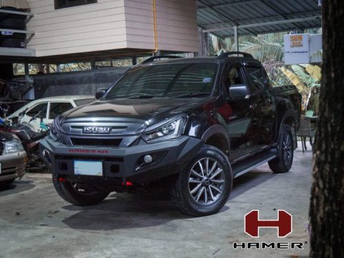 HAMER M-SERIES BULL BAR (SINGLE LIGHT) IN BLACK FOR ISUZU D-MAX 2017-2019