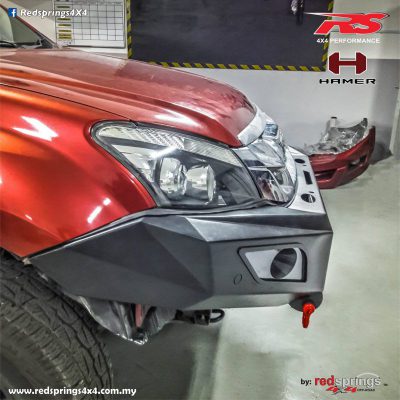 HAMER M-SERIES BULL BAR (SINGLE LIGHT) IN BLACK FOR ISUZU D-MAX 2012-2016