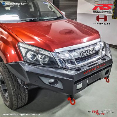 HAMER M-SERIES BULL BAR (SINGLE LIGHT) IN BLACK FOR ISUZU D-MAX 2012-2016