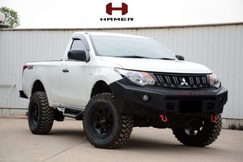 HAMER M-SERIES BULL BAR ( SINGLE LIGHT ) IN BLACK FOR MITSUBISHI TRITON MQ 2015-2018