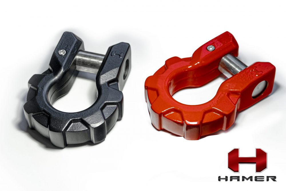 HAMER ULTIMATE SHACKLES IN BLACK AND RED FOR ALL CAR MODELS