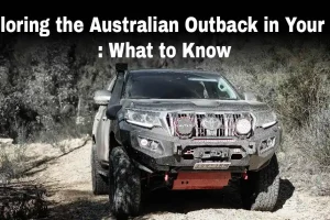 4x4 toyota with hamer bull bar in the outback