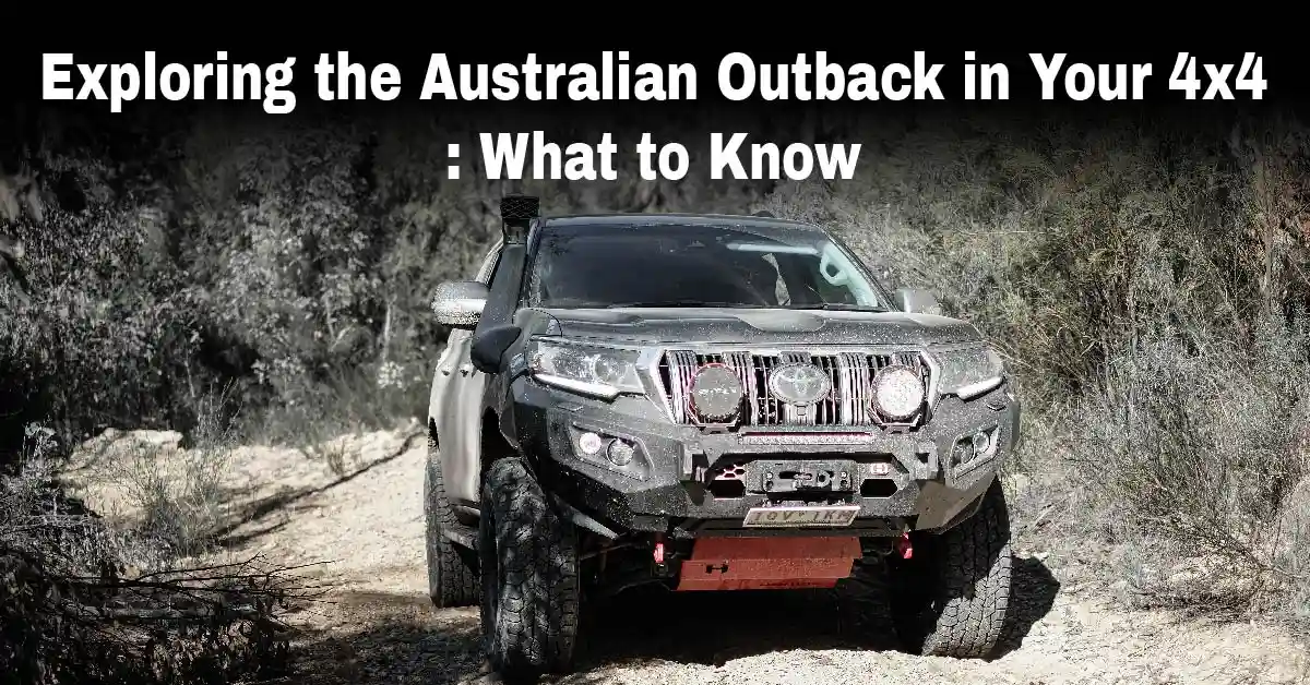 4x4 toyota with hamer bull bar in the outback